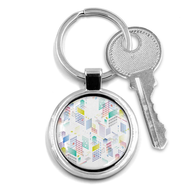 Layer Capital City Building Key Chains (Round) 