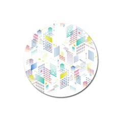 Layer Capital City Building Magnet 3  (round)