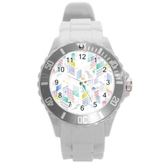 Layer Capital City Building Round Plastic Sport Watch (l) by Mariart