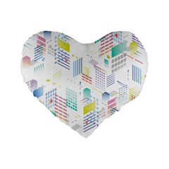 Layer Capital City Building Standard 16  Premium Flano Heart Shape Cushions