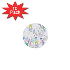 Layer Capital City Building 1  Mini Buttons (10 Pack) 