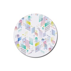 Layer Capital City Building Rubber Coaster (round) 