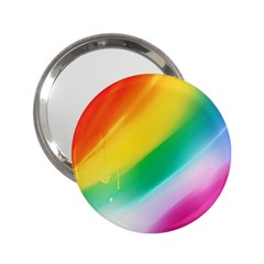 Red Yellow White Pink Green Blue Rainbow Color Mix 2 25  Handbag Mirrors