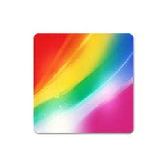 Red Yellow White Pink Green Blue Rainbow Color Mix Square Magnet