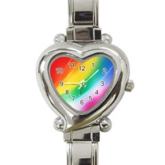 Red Yellow White Pink Green Blue Rainbow Color Mix Heart Italian Charm Watch by Mariart