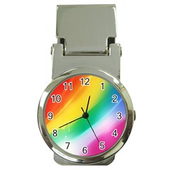 Red Yellow White Pink Green Blue Rainbow Color Mix Money Clip Watches by Mariart