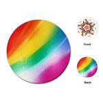 Red Yellow White Pink Green Blue Rainbow Color Mix Playing Cards (Round)  Front