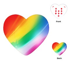 Red Yellow White Pink Green Blue Rainbow Color Mix Playing Cards (heart)  by Mariart