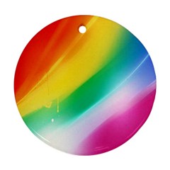 Red Yellow White Pink Green Blue Rainbow Color Mix Round Ornament (two Sides) by Mariart