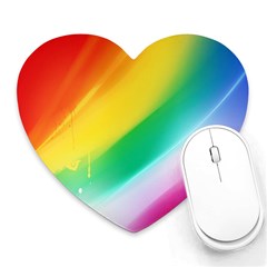 Red Yellow White Pink Green Blue Rainbow Color Mix Heart Mousepads by Mariart