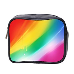 Red Yellow White Pink Green Blue Rainbow Color Mix Mini Toiletries Bag 2-side