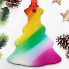 Red Yellow White Pink Green Blue Rainbow Color Mix Ornament (christmas Tree) 