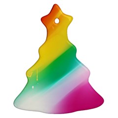 Red Yellow White Pink Green Blue Rainbow Color Mix Christmas Tree Ornament (two Sides)