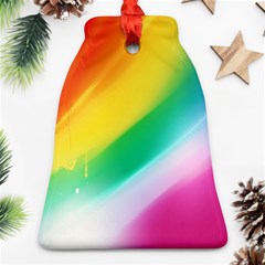 Red Yellow White Pink Green Blue Rainbow Color Mix Bell Ornament (two Sides)