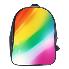 Red Yellow White Pink Green Blue Rainbow Color Mix School Bag (xl)