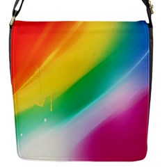 Red Yellow White Pink Green Blue Rainbow Color Mix Flap Messenger Bag (s)