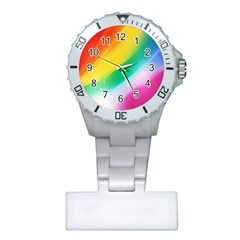 Red Yellow White Pink Green Blue Rainbow Color Mix Plastic Nurses Watch by Mariart