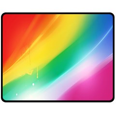 Red Yellow White Pink Green Blue Rainbow Color Mix Double Sided Fleece Blanket (medium) 