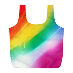 Red Yellow White Pink Green Blue Rainbow Color Mix Full Print Recycle Bags (l) 