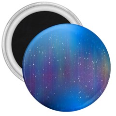 Rain Star Planet Galaxy Blue Sky Purple Blue 3  Magnets