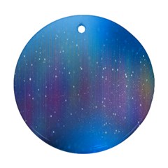 Rain Star Planet Galaxy Blue Sky Purple Blue Ornament (round) by Mariart