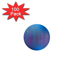 Rain Star Planet Galaxy Blue Sky Purple Blue 1  Mini Buttons (100 Pack)  by Mariart