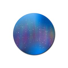 Rain Star Planet Galaxy Blue Sky Purple Blue Rubber Round Coaster (4 Pack)  by Mariart