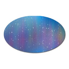 Rain Star Planet Galaxy Blue Sky Purple Blue Oval Magnet