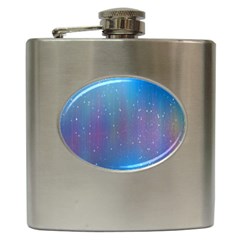 Rain Star Planet Galaxy Blue Sky Purple Blue Hip Flask (6 Oz) by Mariart