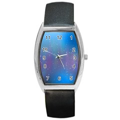 Rain Star Planet Galaxy Blue Sky Purple Blue Barrel Style Metal Watch