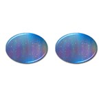 Rain Star Planet Galaxy Blue Sky Purple Blue Cufflinks (Oval) Front(Pair)