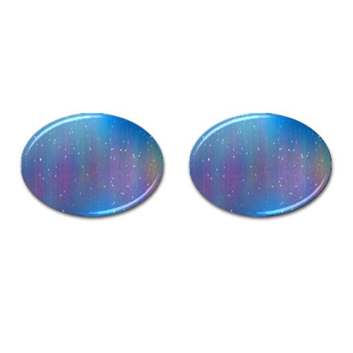 Rain Star Planet Galaxy Blue Sky Purple Blue Cufflinks (Oval)