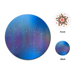 Rain Star Planet Galaxy Blue Sky Purple Blue Playing Cards (round)  by Mariart