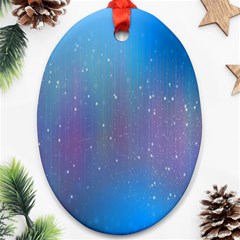 Rain Star Planet Galaxy Blue Sky Purple Blue Oval Ornament (two Sides) by Mariart