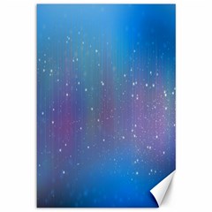 Rain Star Planet Galaxy Blue Sky Purple Blue Canvas 12  X 18  