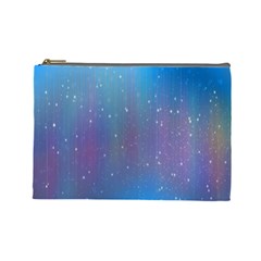 Rain Star Planet Galaxy Blue Sky Purple Blue Cosmetic Bag (large)  by Mariart