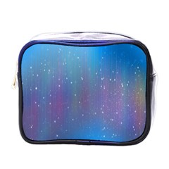 Rain Star Planet Galaxy Blue Sky Purple Blue Mini Toiletries Bags by Mariart