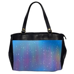 Rain Star Planet Galaxy Blue Sky Purple Blue Office Handbags (2 Sides) 