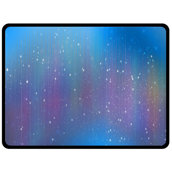 Rain Star Planet Galaxy Blue Sky Purple Blue Fleece Blanket (Large) 