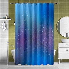 Rain Star Planet Galaxy Blue Sky Purple Blue Shower Curtain 48  X 72  (small)  by Mariart