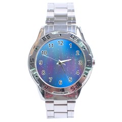 Rain Star Planet Galaxy Blue Sky Purple Blue Stainless Steel Analogue Watch