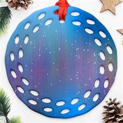 Rain Star Planet Galaxy Blue Sky Purple Blue Ornament (round Filigree)