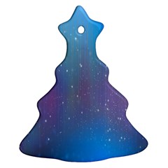 Rain Star Planet Galaxy Blue Sky Purple Blue Christmas Tree Ornament (two Sides) by Mariart