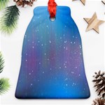 Rain Star Planet Galaxy Blue Sky Purple Blue Bell Ornament (Two Sides) Back