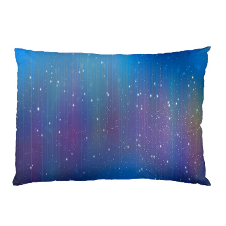 Rain Star Planet Galaxy Blue Sky Purple Blue Pillow Case (Two Sides)