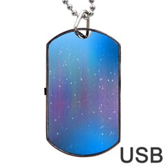 Rain Star Planet Galaxy Blue Sky Purple Blue Dog Tag Usb Flash (one Side)