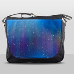 Rain Star Planet Galaxy Blue Sky Purple Blue Messenger Bags