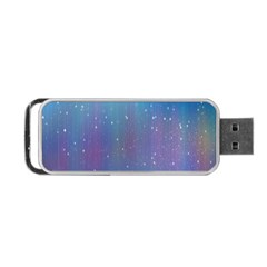 Rain Star Planet Galaxy Blue Sky Purple Blue Portable Usb Flash (one Side)