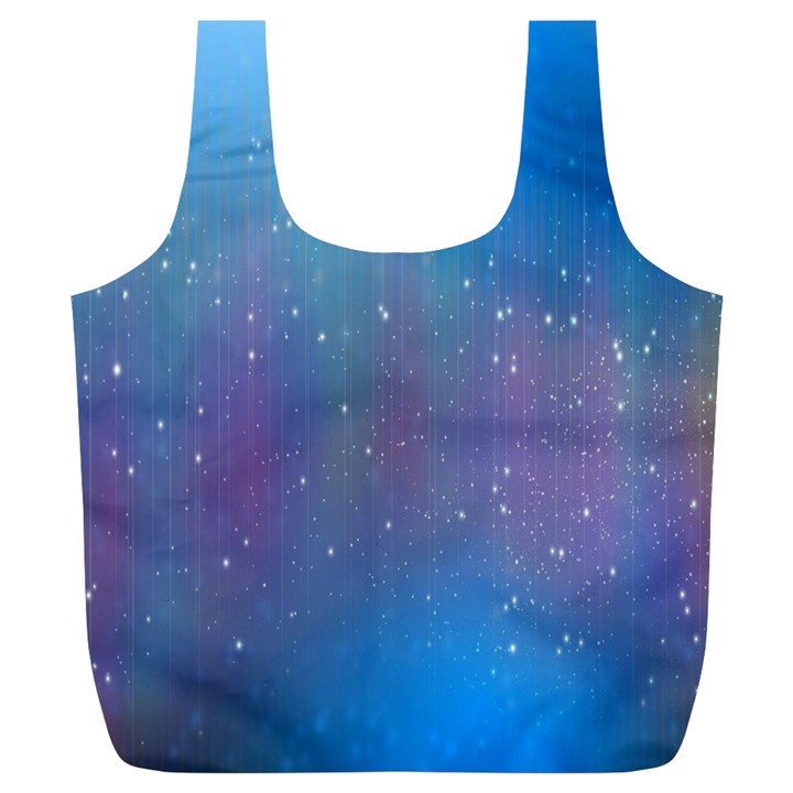 Rain Star Planet Galaxy Blue Sky Purple Blue Full Print Recycle Bags (L) 