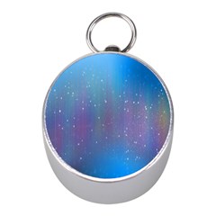 Rain Star Planet Galaxy Blue Sky Purple Blue Mini Silver Compasses by Mariart